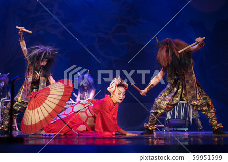 Traditional Japanese performance. Actress in Traditional Japanese performance. Actress in 59951599