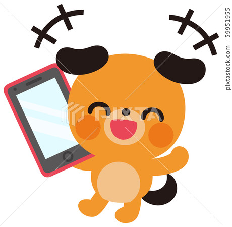 Dog with smartphone Dog with smartphone 59951955