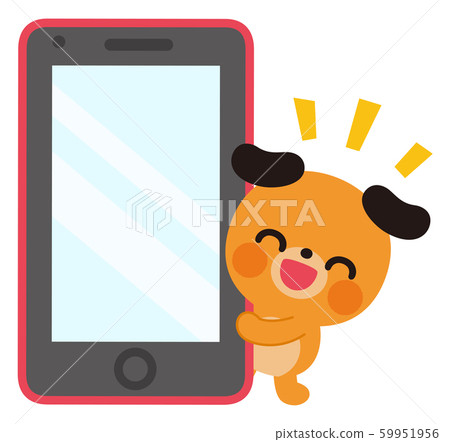 Dog with smartphone Dog with smartphone 59951956