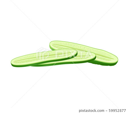 Vertically Sliced Into Parts Cucumber Vector Element 59952877