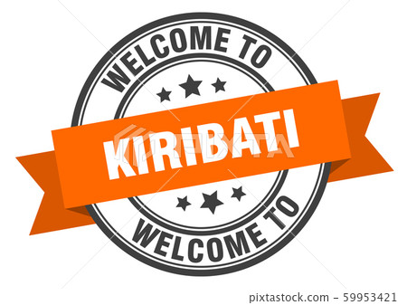 Kiribati stamp. welcome to Kiribati orange sign 59953421