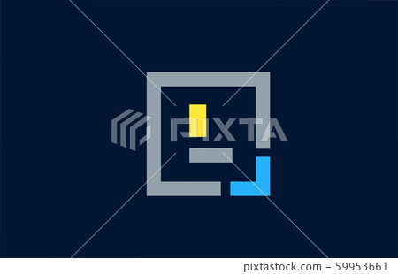 blue yellow letter L alphabet logo design icon for - Stock Illustration ...