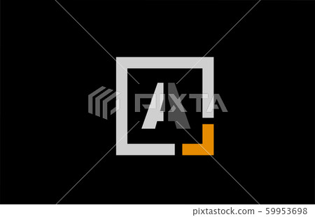 black white orange square letter A alphabet logo black white orange square letter A alphabet logo 59953698