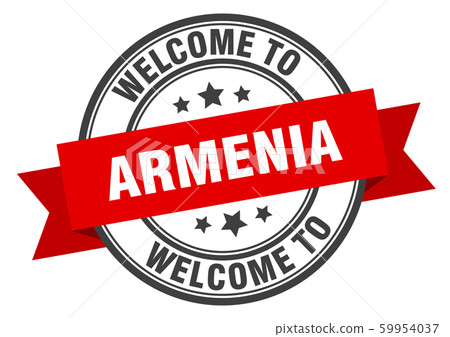 Armenia stamp. welcome to Armenia red sign 59954037