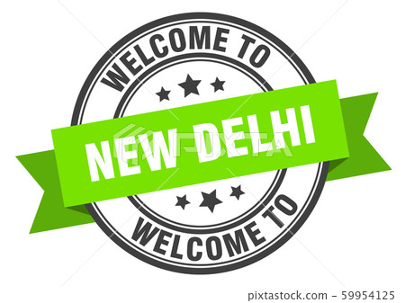 New Delhi stamp. welcome to New Delhi green sign New Delhi stamp. welcome to New Delhi green sign 59954125
