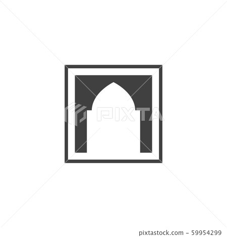 Mosque window vector icon Mosque window vector icon 59954299