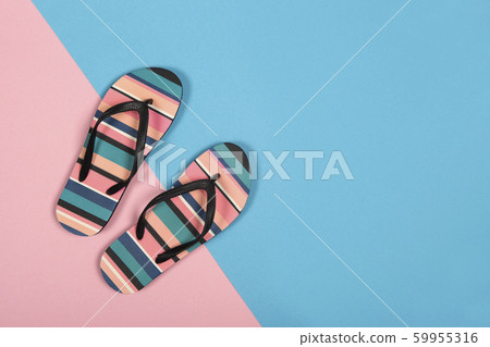 Colorful flip flops on a colorful background 59955316
