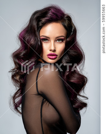 Portrait of beautiful young woman with bright Portrait of beautiful young woman with bright 59955663