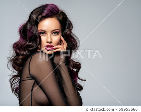 Portrait of beautiful young woman with bright Portrait of beautiful young woman with bright 59955666