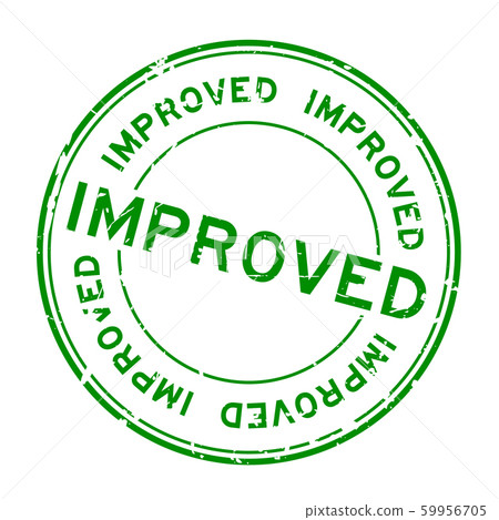 Grunge green improved word round rubber seal stamp Grunge green improved word round rubber seal stamp 59956705