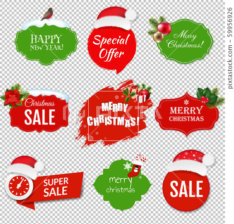 MerryChristmasLabelssetIsolatedTransparentBackgrou 59956926