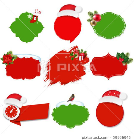 Christmas Sale Labels Set Isolated White 59956945