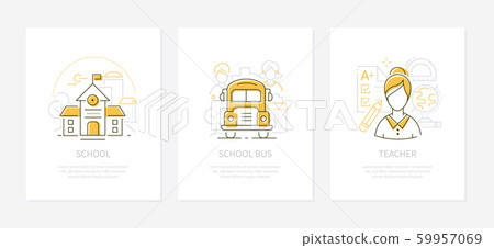 Education and learning - line design style banners - Stock Illustration ...