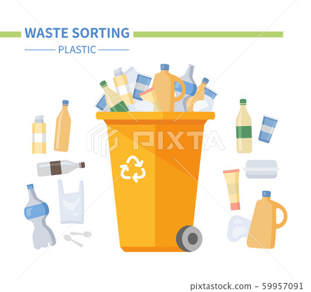 Plastic waste sorting - modern flat design style illustration Plastic waste sorting - modern flat design style illustration 59957091
