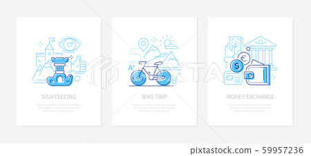 Vacation and traveling - line design style banners Vacation and traveling - line design style banners 59957236