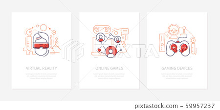 E-sport and gaming - line design style banners E-sport and gaming - line design style banners 59957237