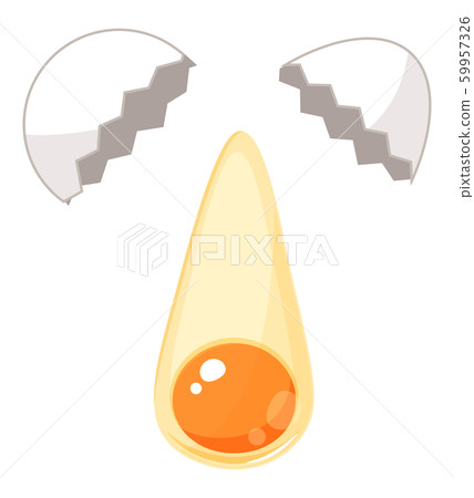 Illustration of breaking an egg 59957326