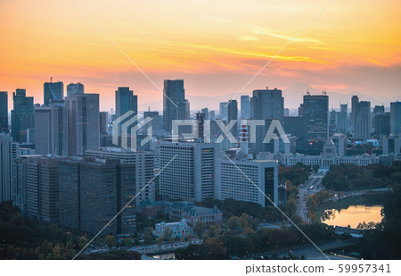 Tokyo cityscape in Japan overlooking Kasumigaseki's government district (Mt. Fuji in the back) = November 10, 2019 Tokyo cityscape in Japan overlooking Kasumigaseki's government district (Mt. Fuji in the back) = November 10, 2019 59957341