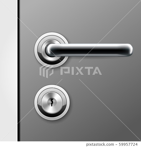 Modern door handle and keyhole for flat key - 59957724