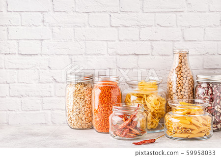 Products in glassware. Eco friendly food storage. Products in glassware. Eco friendly food storage. 59958033