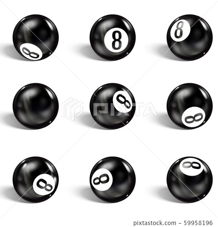Set of realistic 8 ball. Isolated on a white background 59958196