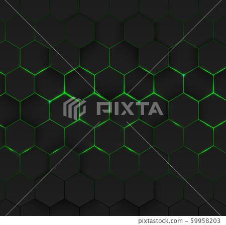 Abstract green hexagonal background. Futuristic technology concept 59958203