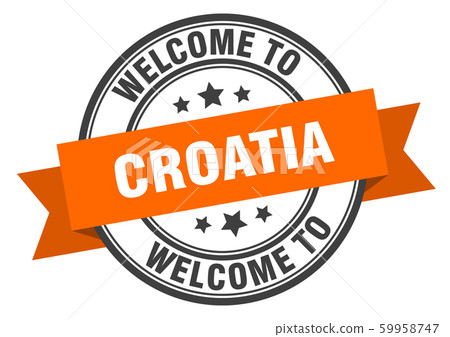 Croatia stamp. welcome to Croatia orange sign Croatia stamp. welcome to Croatia orange sign 59958747