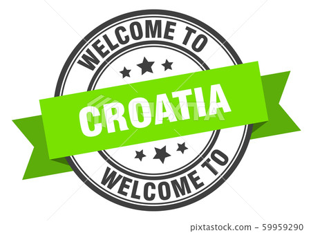 Croatia stamp. welcome to Croatia green sign Croatia stamp. welcome to Croatia green sign 59959290
