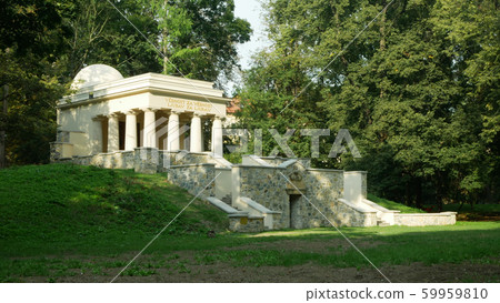 Mausoleum of Yugoslav soldiers, South Slavic mausoleum in the park, monumental neoclassicism from 1926, died in Olomouc military hospitals, architectural monument, landmark significant Mausoleum of Yugoslav soldiers, South Slavic mausoleum in the park, monumental neoclassicism from 1926, died in Olomouc military hospitals, architectural monument, landmark significant 59959810