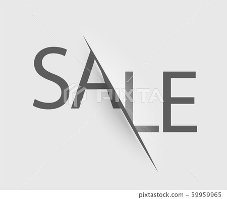 Cut paper. Realistic cut with knife on sheet Cut paper. Realistic cut with knife on sheet 59959965
