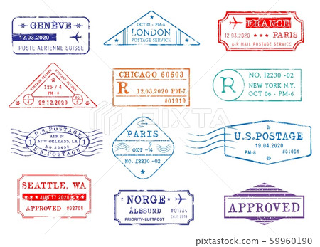 Mail delivery and post office customs stamps 59960190