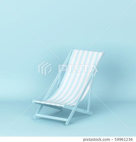 Single deckchair for relaxation on a beach 59961236