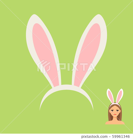 Rabbit ears head accessory and girl Rabbit ears head accessory and girl 59961346