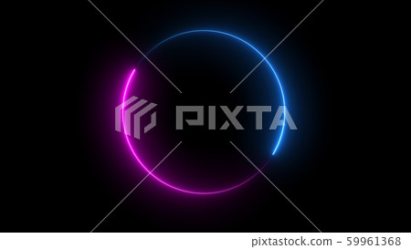 3D rendering of an abstract bright neon round... - Stock Illustration ...