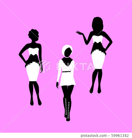 Fashion woman in dress model silhouettes 59961382