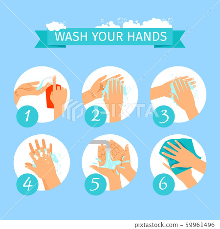 People hands washing hygiene infographic People hands washing hygiene infographic 59961496