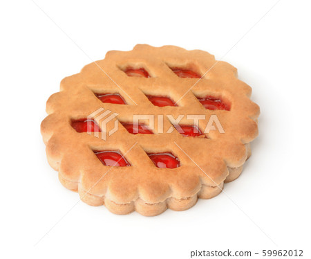 Jam filled cookie sandwich isolated 59962012