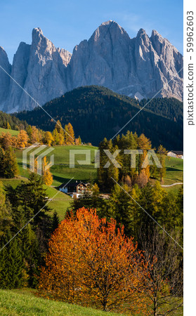 Autumn evening Santa Magdalena famous Italy 59962603