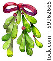 Christmas winter holiday symbol isolated. Watercolor background set. Isolated christmas illustration 59962665