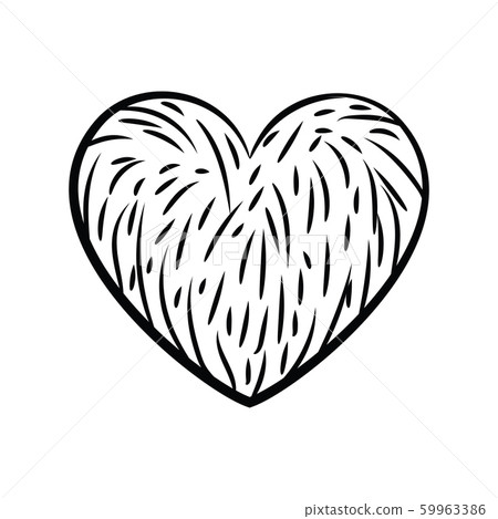 Black and white vector heart icon isolated on - Stock Illustration ...