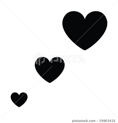 Black and white vector heart icon isolated on - Stock Illustration ...