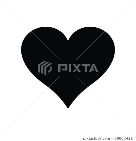 Black and white vector heart icon isolated on - Stock Illustration ...