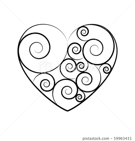 Black and white vector heart icon isolated on 59963431
