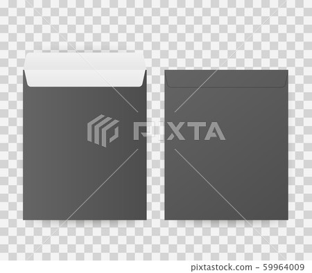 DL Envelopes mockup front and back view. Vector illustration. 59964009