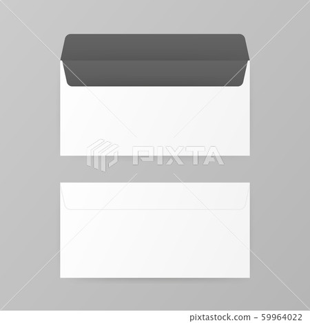 DL Envelopes mockup front and back view. Vector illustration. DL Envelopes mockup front and back view. Vector illustration. 59964022