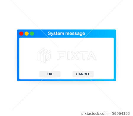 Old School Operating System Message Template. Classic Computer User Interface Element with OK and Cancel Buttons. Vector illustration. 59964393