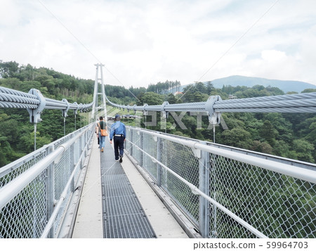 Kokonoe bridge at Kuju “dream” large suspension bridge Kokonoe bridge at Kuju “dream” large suspension bridge 59964703