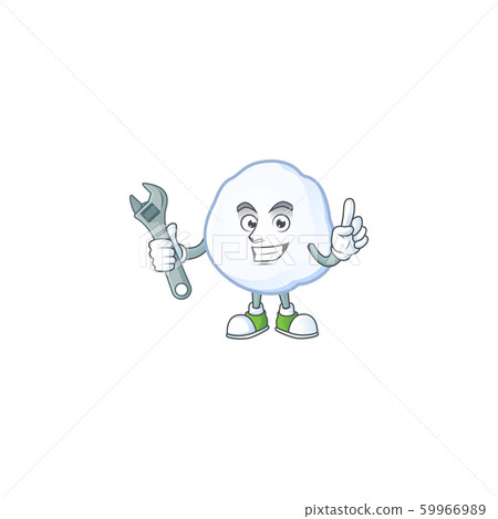 Professional Mechanic snowball mascot cartoon character style 59966989