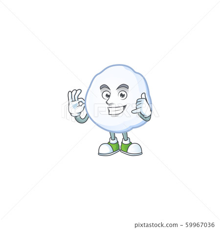 Call me cute snowball mascot cartoon style Call me cute snowball mascot cartoon style 59967036
