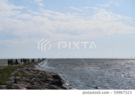 People walking on Parnu Pier People walking on Parnu Pier 59967323